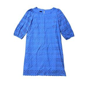 Talbots Women's Size 16 Eyelet Puff Sleeve Shift Casual Dress